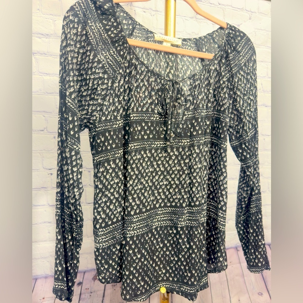 LOVE STITCH Peasant Blouse Size Small